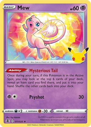 Immagine di Mew 011/025 Holo Celebration 25TH  Near mint (EN)