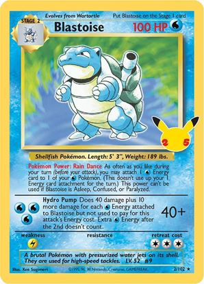 Immagine di Blastoise 2/102 Holo Specile Celebration 25TH Near mint (EN)