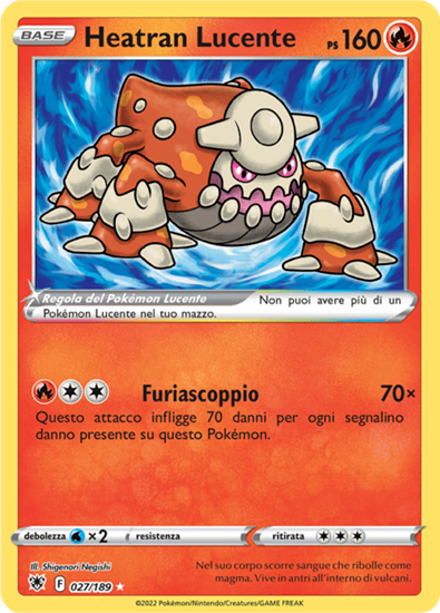 Immagine di Heatran  Lucente 027/189 (IT) NEAR MINT