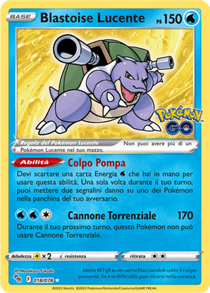 Immagine di Blastoise Lucente 018/078 Near mint (IT)