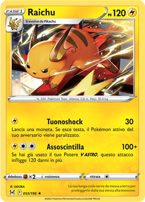 Immagine di Raichu  053/196  Reverse  (IT) Near Mint