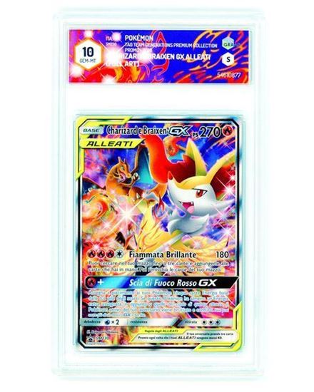 Immagine di Charizard e Braixen GX ALLEATI Promo SM230  GRAAD 10 GEM-MT