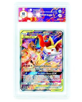 Immagine di Charizard e Braixen GX ALLEATI Promo SM230  GRAAD 10 GEM-MT