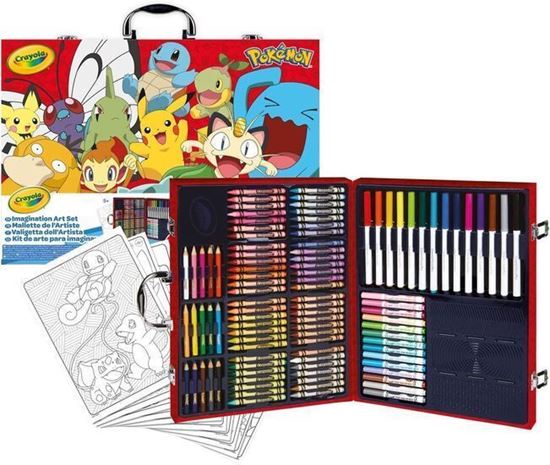 Immagine di Crayola Valigetta dell'Artista Pokemon Set Creativo con 115 pezzi