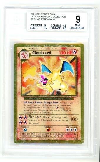 Immagine di Charizard 9 Mint Plus Metal Gold  25 TH° Beckett