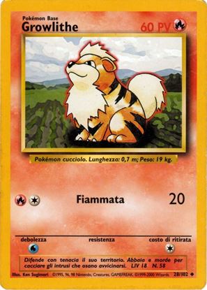 Immagine di Growlithe 28/102 Near Mint  comune pack fresh