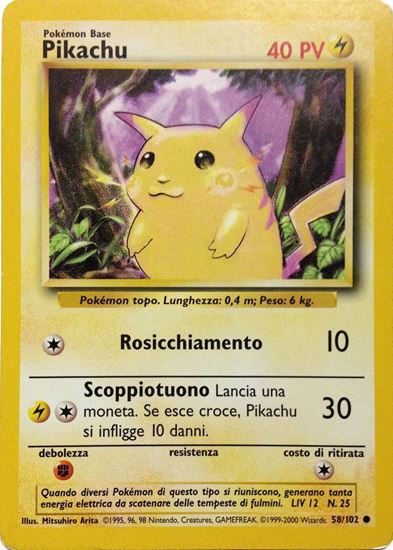 Immagine di Pikachu 58/102 Near Mint  comune pack fresh