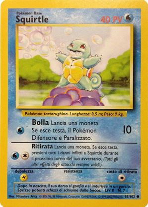 Immagine di Squirtle 63/102 Near Mint  comune pack fresh