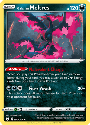 Immagine di Galarian Moltres 093/203 Holo Near Mint (En)