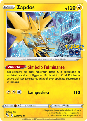 Immagine di Zapdos 029/078 Reverse  (IT) Near Mint