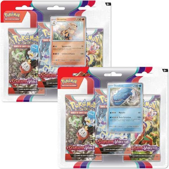 Immagine di Scarlatto e Violetto - 3 Pack Blister - Dondozo e Arcanine (ITA)