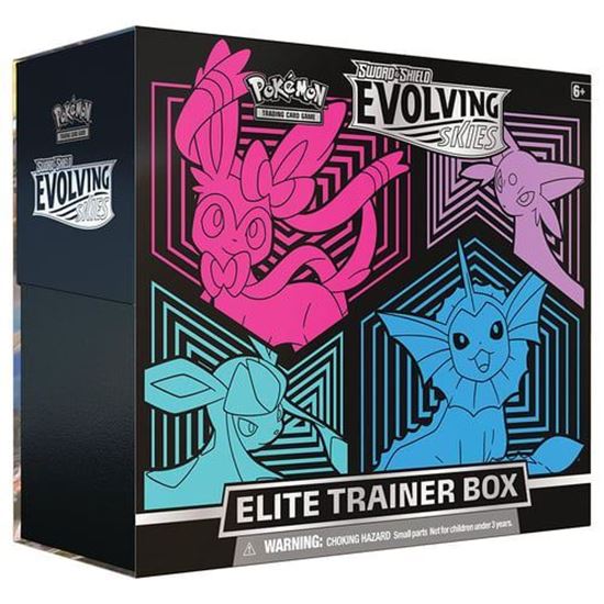 Immagine di Evoluzioni Eteree / Evolving Skies - Set Allenatore Fuoriclasse / Elite Trainer Box - Glaceon, Vaporeon, Sylveon e Espeon (ENG)